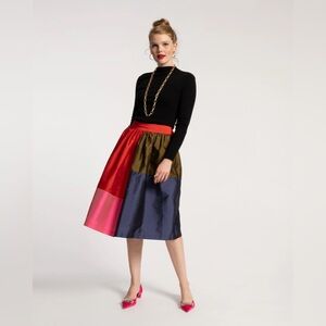 Frances Valentine Barbara Gathered Midi Skirt Colorblock. Size Small. Worn Once!